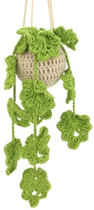 SSDH Beginner Crochet Kit Hanging Plant Crochet Kit Handmade Crochet Yarn with Instructions and Video Tutorial Crochet Hanging Basket Home Decor (Green 1)