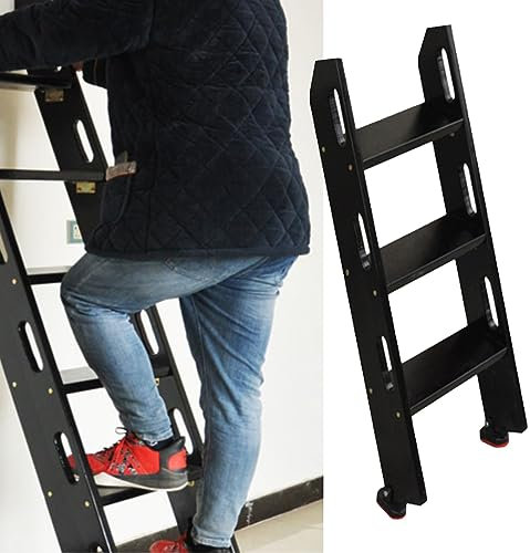 GLJTUO Bed Ladder Home Black Bunk Bed Ladder for Bedroom Loft Twin Bed Bunk Ladder with Rubber Foot Universal Non-Slip RV Bunk Ladder for Camper Library