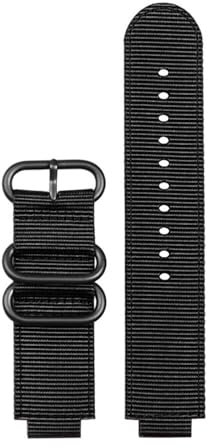 AXTGBHL 24MM Armband Fit for TIMEX Weiche Atmungsaktive Leinwand Uhr Mit Männlichen Flut Kompass Strap T2N721 T2N720 Nylon Schwarz Rot armband Schnalle(Black-black)