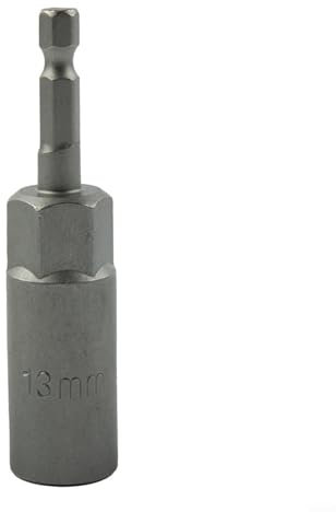 Sandyseptember 1 x Steckschlüsseleinsatz, 80 mm Länge, 6,35 mm Sechskantschaft, Bit-Steckschlüssel-Setter für Bohrer, Steckschlüssel und Schlag-Stecknuss-Adapter (13 mm)