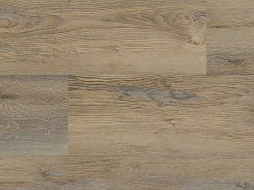 STRONG SPC Klick Vinylboden/Designboden (2,245 m² je Packung) Trittschalldämmung mit natürlichen Farbtönen, Premium Oberfläche, Wasserfest, für Fußbodenheizung und Feuchträume geeignet, Zion Oak