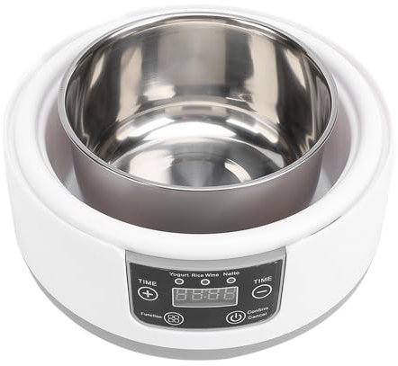 Electric Joghurt Maker Machine, 1,2L Homemade Joghurt -Natto -Hersteller, Edelstahlbehälter, Kompakter Griechischer Joghurthersteller mit Gläser für den Bio -Joghurt zu Hause,