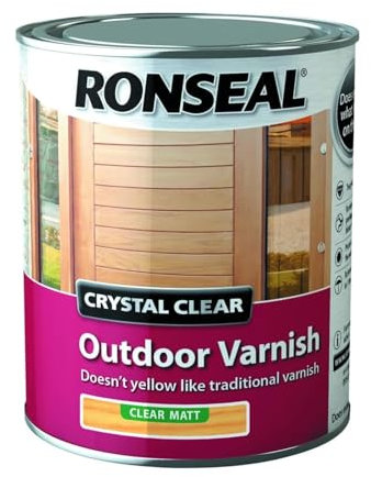 HOCHSTE® Crystal Clear Outdoor Wood Varnish, Matt Finish, Exterior Varnish for Bare or Stained Wood, No Yellowing, Weatherproof, UV Protection, Resists Cracking, Peeling & Blistering, (250ml)