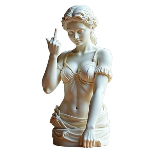 Venus mit Haltung Statue – Unverblümter Mittelfinger Harz-Figur, kühne moderne Kunst Dekor für Zuhause & Büro, „Sprechen Sie mit der Hand“ Göttin Statue, Trendiges Geschenk für Frauen & Männer (F)