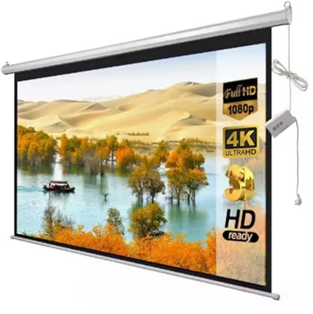 DTYBJN portable projector screen 4K Electric Projector Screen 80 Inches 4:3 16:9 Projection Screens Fabric For HD Beamer Office screen(16:9)