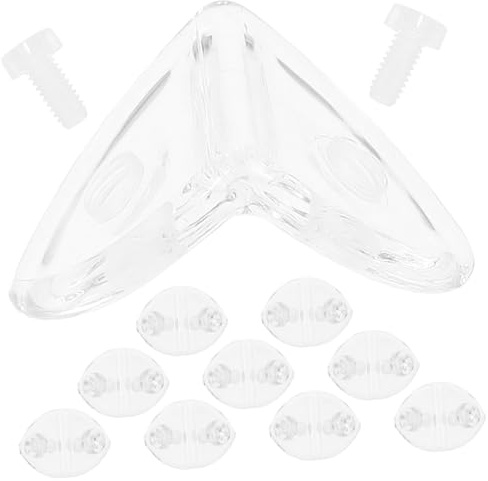 ORFOFE 10 pezzi Staffa Trasparente per Mensole in Vetro Supporto Invisibile per Scaffali da Muro e Espositori Facile Installazione e Fissaggio Sicuro