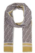Liu Jo Elegante Stola, Avocado, 100 % Polyester, 70 x 180 cm, Fransen, geometrisches Muster
