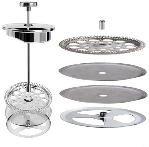 Glomc Cafetiere Filter Mesh,For French Press Replacement Parts Kit 4 Pcs Stainless Steel Mesh Filter Spiral And Cross Plates For Maintaining Coffee Purity And Aroma(1000ML)