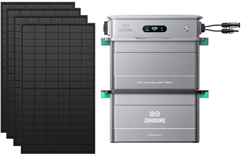 Zendure SF800 Pro 2 Balkonkraftwerk, mit 1 AB2000L Akku, 2 450W Solarpanels | Solarspeicher für Balkonkraftwerk, 800W AC-Leistung, 2640W MPPT, 1000W Off-Grid-Backup, Erweiterbar auf 11,52kWh, Plug & Play