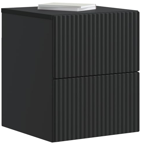 vidaXL Wandmontierter Nachttisch Schwarz 33 x 34,5 x 40 cm