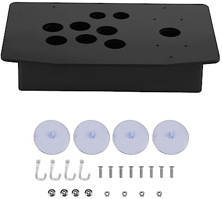 CEMTUKLBP Black DIY Game Kit with Acrylic Panel and Inclined Case, Replacement Set for Custom Machine Build, Includes Screws and Suckers for Home Gaming Setup