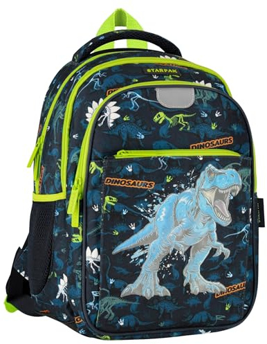 DINO T-Rex Schulrucksack, leuchtet im Dunkeln, 4 Fächer, 23 l (DINO T-Rex)