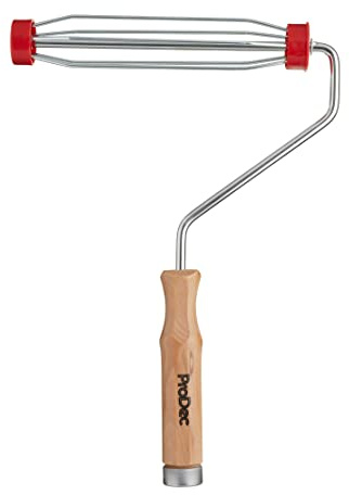 ProDec 9 inch x 1.5 Wooden Handle Trade Professional Paint Roller Frame | with Anti-Slip 5 wire Cage and Screw Fit Handle for Extension Pole, 9 x 1.5