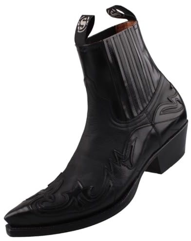 Sendra Boots Herren Cowboy Stiefelette Schwarz EU 43