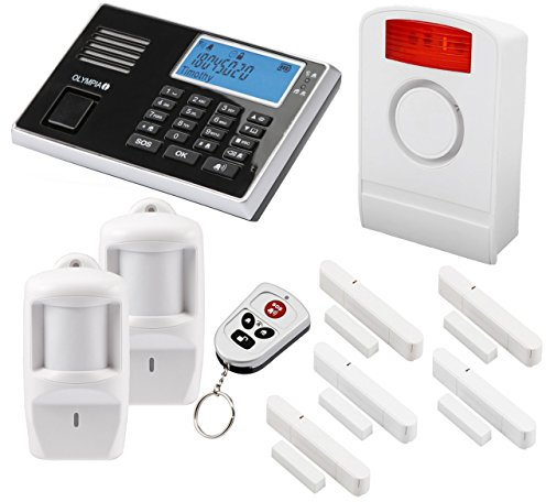 Premium Olympia Alarmanlage 9061 GSM Super Set!!! 1x Außensirene 5X Fenster/Türkontakte 2X Bewegungsmeldern