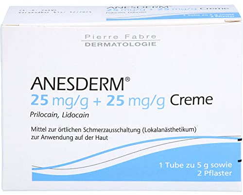 Anesderm 25 mg/g + 25 mg/g Creme + 2 Pflaster