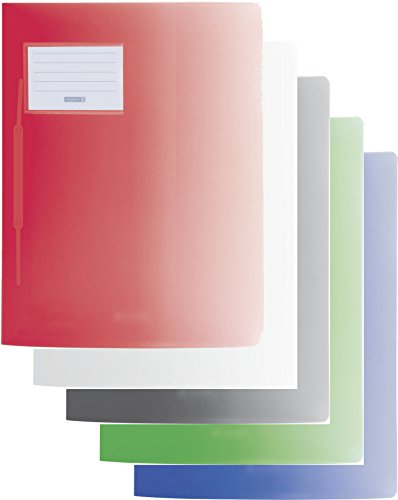 Brunnen Fact! Hefter aus PP-Kunststoff, A4, 24 x 34 cm, mit Farbverlauf, halbtransparent Confezione da 5 Mens Edition