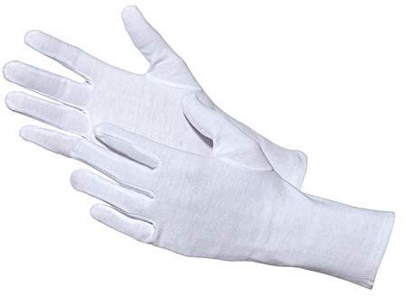 Jah Guantes de algodón 3101 nivel intermedio, Oeko-Tex, blanco, talla 10, paquete de 24, blanco