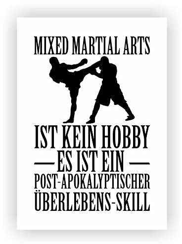 Samunshi® Mixed Martial Arts ist kein Hobby Poster Plakat Deko Jugendzimmer Geschenk DIN A2 42x59,4cm weiß/schwarz
