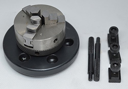 3 Jaw Self Centering Lathe Chuck 50mm with Backplate for 3 & 4 Rotary Tables