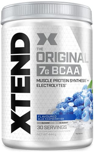 Poudre XTEND Original aux BCAA - framboise bleue | complément alimentaire aux acides aminés ramifiés | 7 g de BCAA + électrolytes pour récupération et hydratation | 30 portions