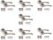 Golden Grace 681SKX7 Astrid Modern Door Handles on Round Rose in Duo Chrome Finish with Hinges & Latches - 7 Sets