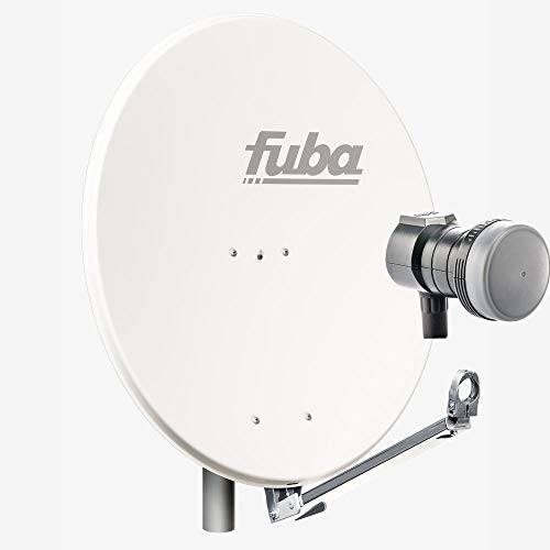 Fuba Satellitenschüssel Komplettset 1 Teilnehmer DAL 801 W - Sat Komplettanlage Fuba DAL 800 W Alu Sat-Schüssel/Sat-Spiegel weiß + Fuba DEK 117 Single Universal LNB - HDTV, UHD(4K/8K), 3D