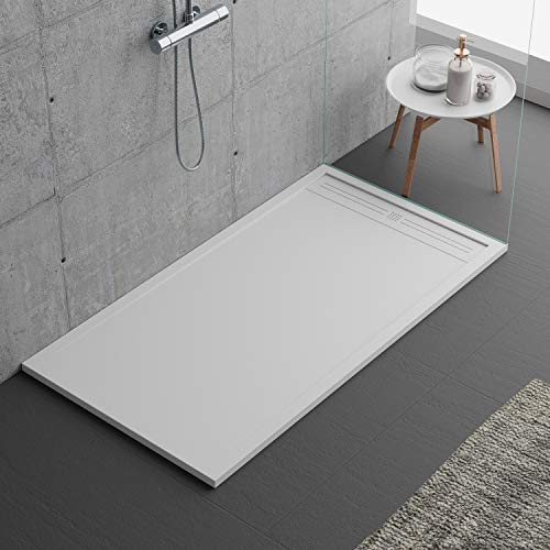 Piatto Doccia in Pietra, Bianco, serie Napoli, slim 3cm., varie misure 80x170