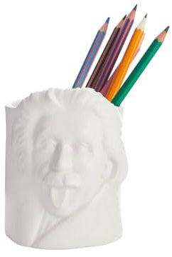Balvi Pot à crayons Einstein Couleur blanc Pot à crayon inspiré du célècre physicien Einstein Céramiq