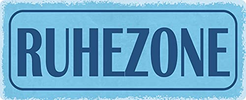 Blechschild 27x10cm gewölbt Ruhezone Sprüche Deko Geschenk Schild