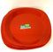 ECO 4 Pc Unbreakable Flat 27 x 27 cm Red Round Plastic Plates | Small Bright Flat Kids Plates | Stackable Plastic Plates Reusable for Birthdays, Picnic, BBQ & Parties (Red, Large)