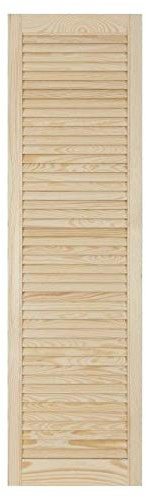Puerta de láminas – Madera de pino – Ventilada abierta – Puertas interiores de armario de láminas listas para pintar – Puertas de armario a lamas – Varias tallas (Altura de 1406mm (55.4), Ancho de