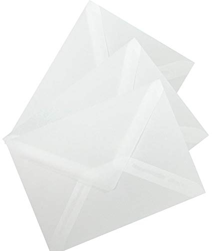 Paper24 25 Transparente Briefumschläge DIN C6 114x162 mm, Nassklebend, für Einladungen, Grußkarten A6, für Hochzeit, Geburtstag