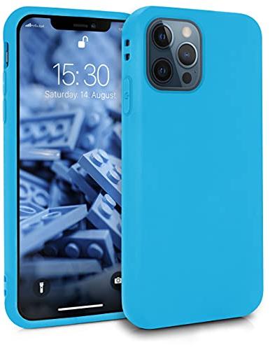 MyGadget Hülle kompatibel mit iPhone 12 | 12 Pro - robuste Handyhülle TPU Case Slim Silikonhülle - Back Cover Kratzfest Schutzhülle matt Hellblau