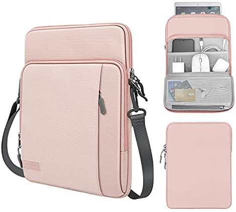 MoKo Sleeve Bag for 13.3 Inch Laptop, Carrying Pouch Sleeve Case with Pocket Fits MacBook Air 13 M3 M2 2024-2018, MacBook Pro 14 M3 M2 2024-2021, Tab S8+ 12.4,Surface Pro 8, Pink