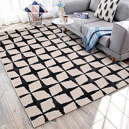 Xiaosua Wohnzimmer Grau Salon Teppich grau einfache quadratische Design dauerhafter Teppich webteppich 40X60CM kinderteppiche 1ft 3.7''X1ft 11.6''