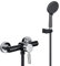 ONECE Rubinetto Doccia a Parete in Ottone Nero, Set Miscelatore Doccia con Doccetta a 3 Modalità Φ12 cm, Temperatura Regolabile, con Supporto e Tubo Flessibile