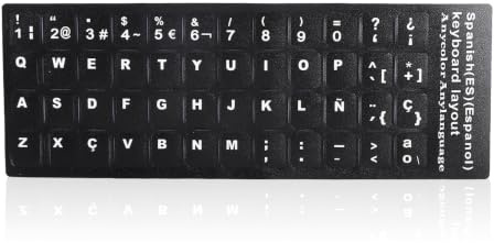 Pegatinas para Teclado en español, 1,3x1,1cm Pegatinas de Recambio para Las Letras de Las Teclas de teclados de Ordenadores de sobremesa, portátiles de 10 a 17 Pulgadas y teclados de PC de sobremesa
