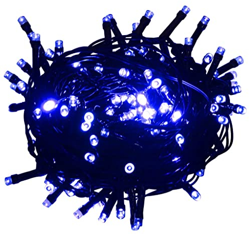 vidaXL Lichterkette mit 400 LEDs Weihnachtsbeleuchtung Innen Außen Weihnachtsdeko Party Beleuchtung Dekoration Weihnachten Blau 40m 8 Lichteffekte