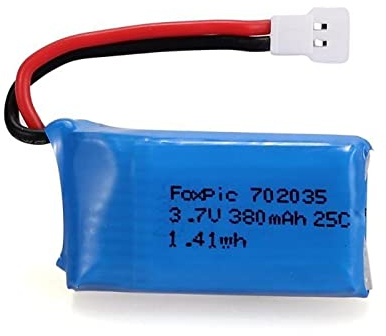 YUNIQUE GREEN-CLEAN-POWER - 3.7V 380mAh Lipo Akku für FPV Drohne H107D H107C | Abmessungen 38x20x7mm, Gewicht 12g | Kompatibel mit Mini Servo, esc Crawler, Blau