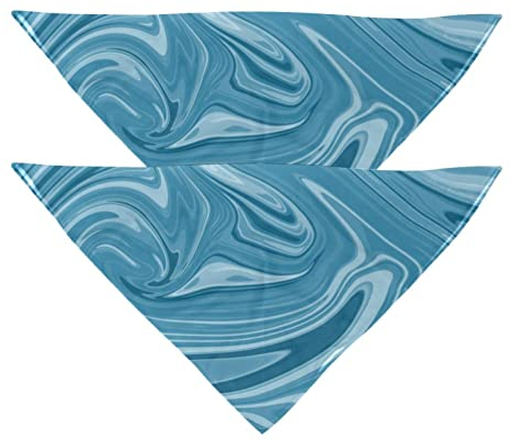 Hundehalstuch, türkis, Wasserwelle, für Mädchen, Jungen, Haustier-Lätzchen, Halstuch, waschbar, Zubehör für kleine, mittelgroße und große Hunde, Welpen, Katzen, Haustiere, 2 Stück