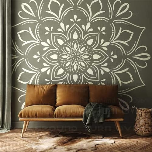 210cm Huge Giant Mandala Henna Indian Arabic Ethnic Round Flower Lotus Schablone Schablonen Mandala Farbe Groß Für Wände Große Dekor Möbel Vorlage Nische Wand Bodenfliesen Dekoration Rahmen