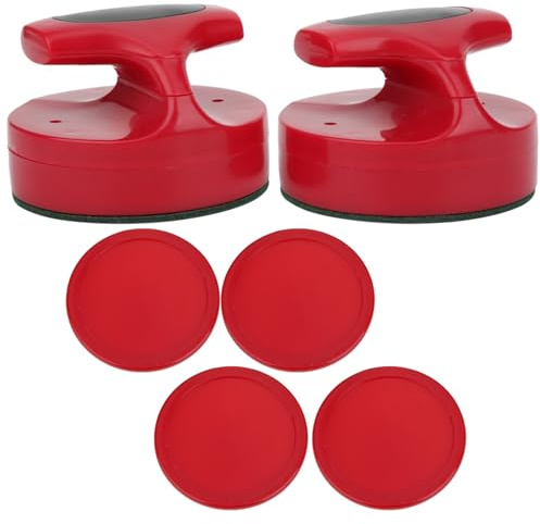Air Hockey Ersättning, Röd 94MM Air Hockey Slider Pusher Set Stor Storlek Air Hockey Bordsspel Ersättningsvåg Tillbehör med 4 PuckarSchack, fritidssport