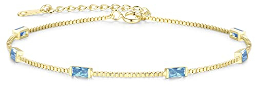 LOUISA SECRET Gold Armband Damen 925 Sterling Silber 14k Vergoldet Zirkonia Armbänder Damen Verstellbar Armkette Valentinstag Muttertag Geburtstags Weihnachten Geschenk für Sie Frauen Freundin mama