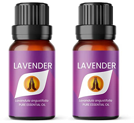 Aroma Energy Lavender Essential Oil, 20ml (2x10ml Bottles) | Diffuser oil for home, summer aromatherapy, floral candle making, soap, wax melts, sleep sprays | Natural, Vegan, UK Made