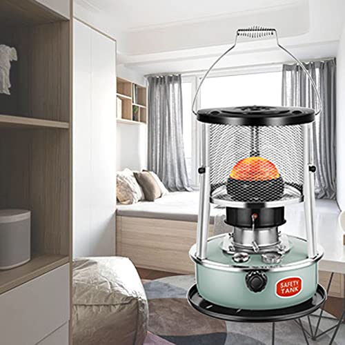 Hebbarer Petroleumkocher ohne Strom, hocheffizienter Energiespar-Heizofen mit regelbarer Feuerkraft, tragbarer Outdoor-Campingkocher mit Ölzähler (Color : Light Green)