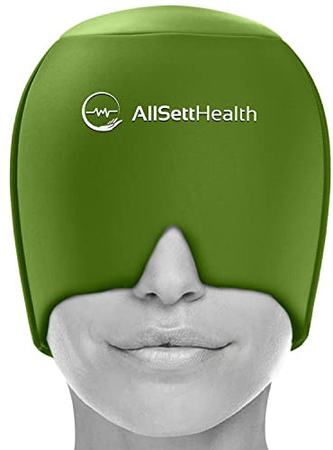 Gorro de alivio de migraña, envoltura de hielo para el dolor de cabeza y la migraña, alivio del dolor de cabeza con gel caliente/frío, paquete de hielo con máscara para el dolor de cabeza y cara y