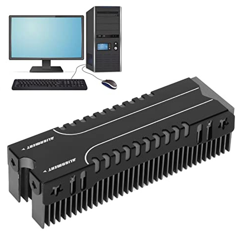 ciciglow Refroidisseur SSD M.2, Dissipateur Thermique SSD M.2 Ultra Fin avec Dissipation Thermique Efficace 38 Ailettes de Refroidissement Base Multicanal Dissipateur Thermique SSD en