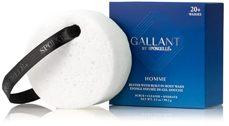 SPONGELLÉ Men's Homme Collection Body Wash Infused Mini Buffer, Gallant - Blue