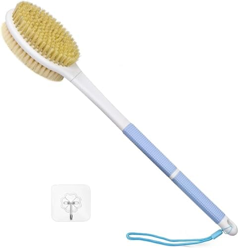 HORJOR Back Scrubber Brush, Body Shower Brush Back Scrubber with Long Handle, Exfoliating Shower Brush, Wet or Dry Bath Brush for Men Women